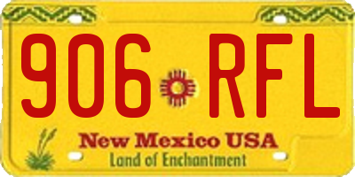 NM license plate 906RFL