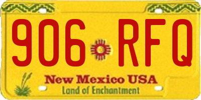 NM license plate 906RFQ