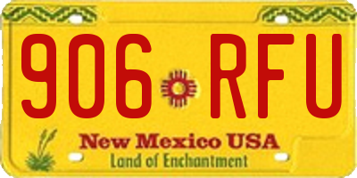 NM license plate 906RFU