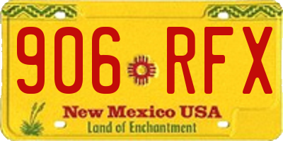 NM license plate 906RFX