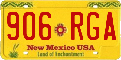 NM license plate 906RGA
