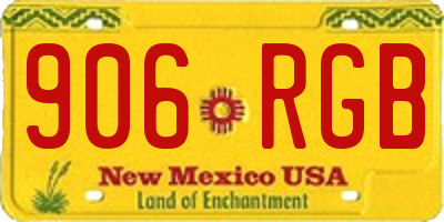 NM license plate 906RGB