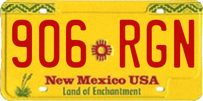 NM license plate 906RGN