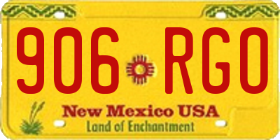 NM license plate 906RGO