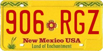 NM license plate 906RGZ