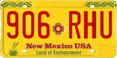 NM license plate 906RHU