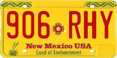 NM license plate 906RHY