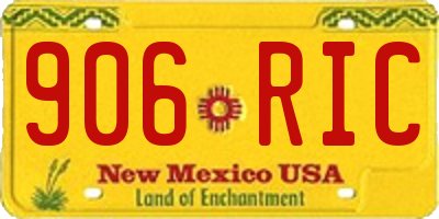 NM license plate 906RIC