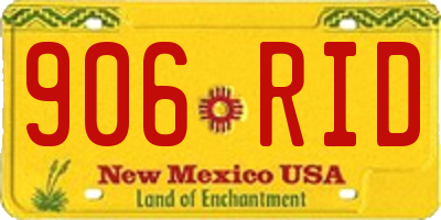 NM license plate 906RID