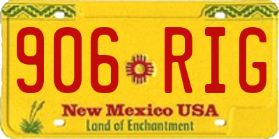 NM license plate 906RIG
