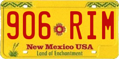 NM license plate 906RIM