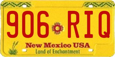 NM license plate 906RIQ