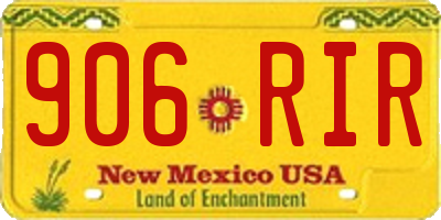 NM license plate 906RIR