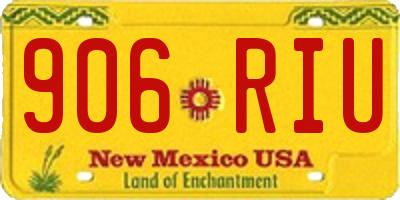 NM license plate 906RIU