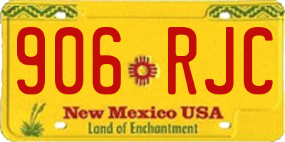 NM license plate 906RJC