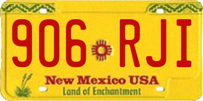 NM license plate 906RJI