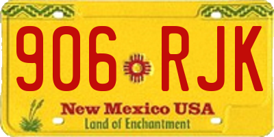 NM license plate 906RJK