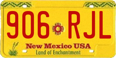 NM license plate 906RJL