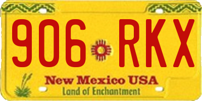 NM license plate 906RKX