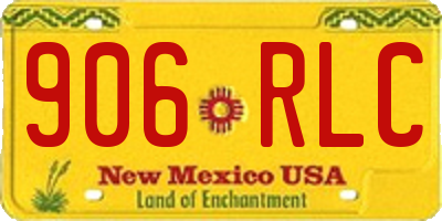 NM license plate 906RLC