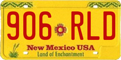 NM license plate 906RLD