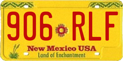 NM license plate 906RLF