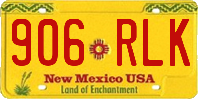 NM license plate 906RLK
