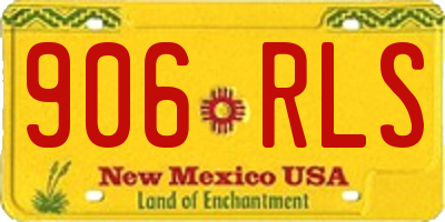 NM license plate 906RLS