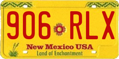 NM license plate 906RLX