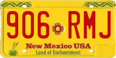 NM license plate 906RMJ