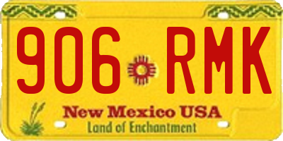 NM license plate 906RMK