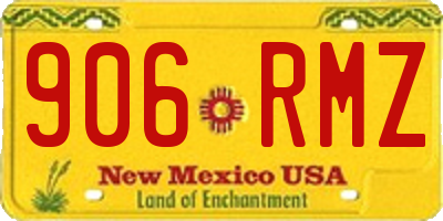 NM license plate 906RMZ