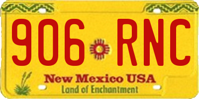 NM license plate 906RNC