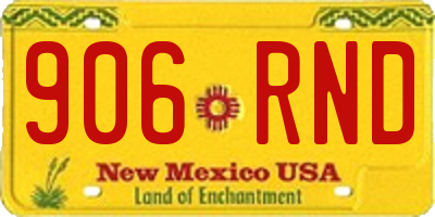 NM license plate 906RND