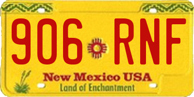 NM license plate 906RNF