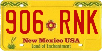 NM license plate 906RNK