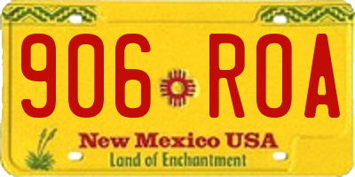 NM license plate 906ROA