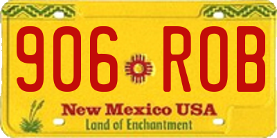 NM license plate 906ROB