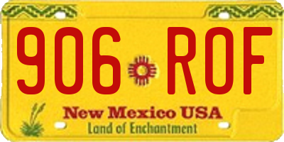 NM license plate 906ROF