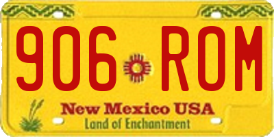 NM license plate 906ROM