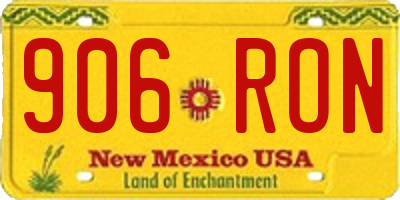 NM license plate 906RON