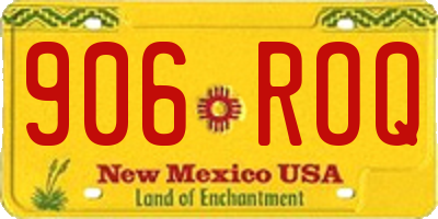 NM license plate 906ROQ