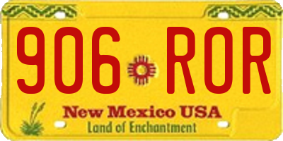 NM license plate 906ROR