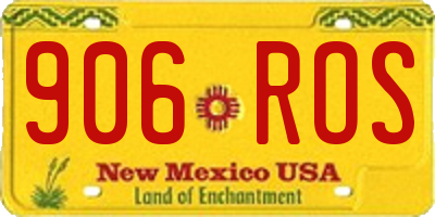 NM license plate 906ROS