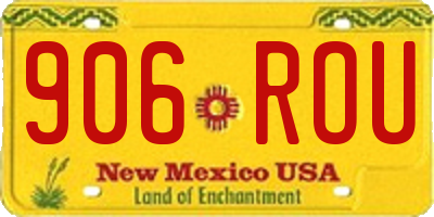 NM license plate 906ROU