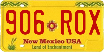 NM license plate 906ROX