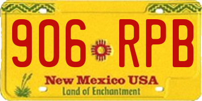 NM license plate 906RPB