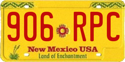 NM license plate 906RPC