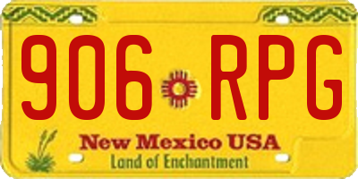 NM license plate 906RPG