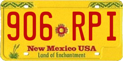 NM license plate 906RPI